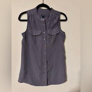 J. CREW - Grey / Charcoal Sleeveless Blouse - Button Down - size 2